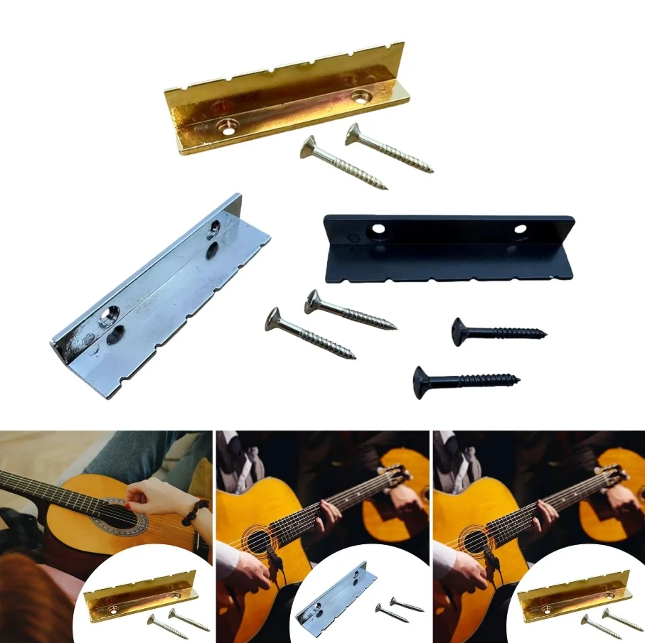 

For Acoustic Electric Guitar Nut L Shape Zinc Alloy in Chrome Black Gold for Secure Installation and Compatibility