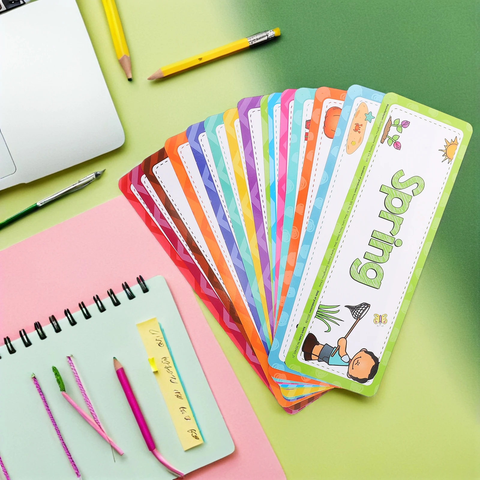 

16 Pcs English Word Cards Kids Early Learning Flashcards Month Season Classroom Tools Educational Supplies Bulletin Decorations
