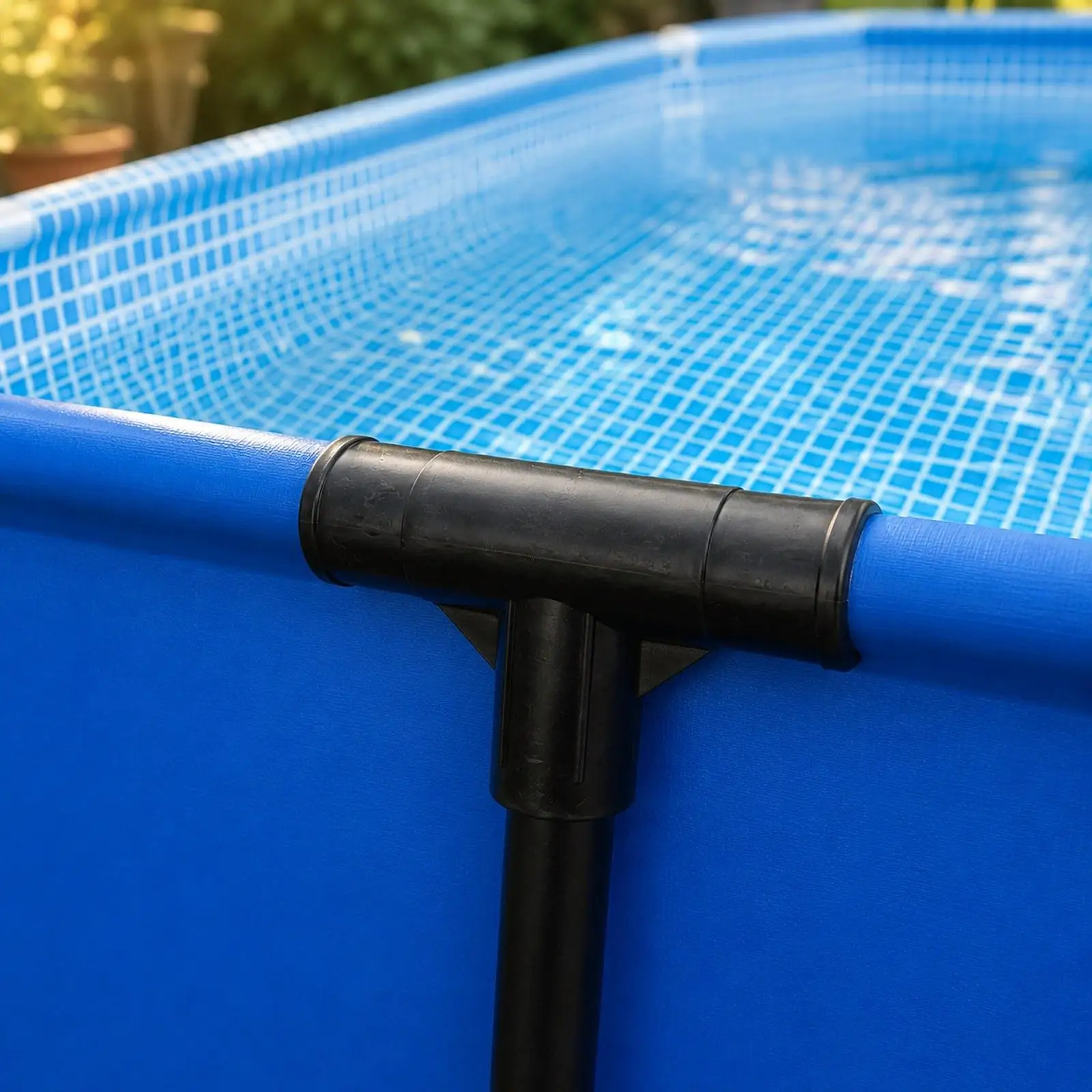 Adaptador de Manguera para Piscina a Prueba de Fugas, Conector de Plástico PP Negro para Piscinas Rectangulares Desmontables y Piscinas Inflables