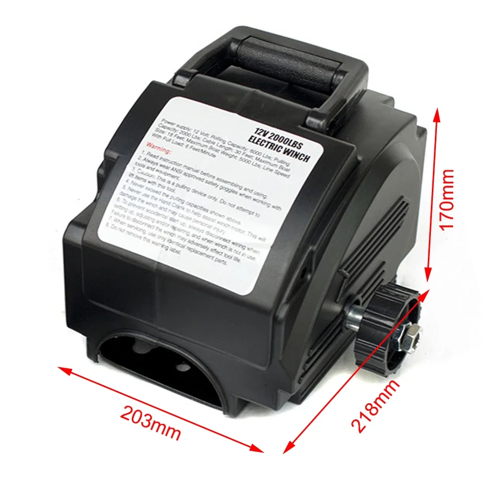 12V Electric Rope Winch Dual Control Modes with Boat Rope Pulley For Pulling Boats Trucks And Other Heavy Objects