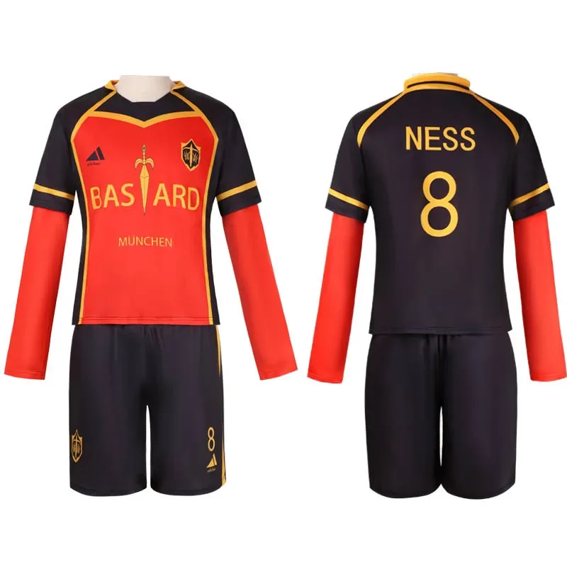 Adult Kids Blue Lock Jersey Michael Kaiser Yoichi Isagi Cosplay Costumes Short Sleeve Short Casual Sport T Shirt Halloween Suits