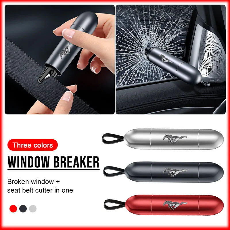 

Car Safety Hammer Emergency Window Breaker Seat Belt Cutting Machine Car Goods For Ford Mustang Zapatillas GT Miniatura Mujer