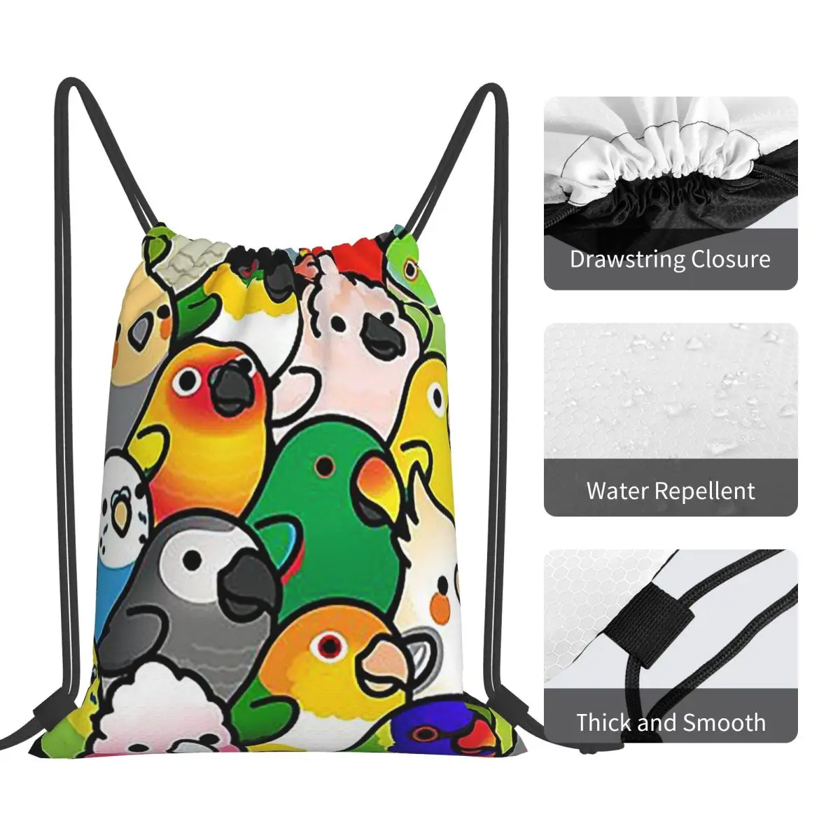 Everybirdy Pattern 2023 Backpacks Casual Portable Drawstring Bags Storage Bag Book Bags For Travel School