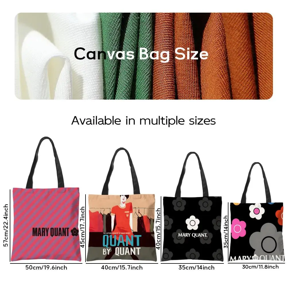 Storage Bags Aesthetic Canvas School Shoulder Bag Lightweight Grocery Shopping Bag Fashionable confident design M-Mary Quant 7