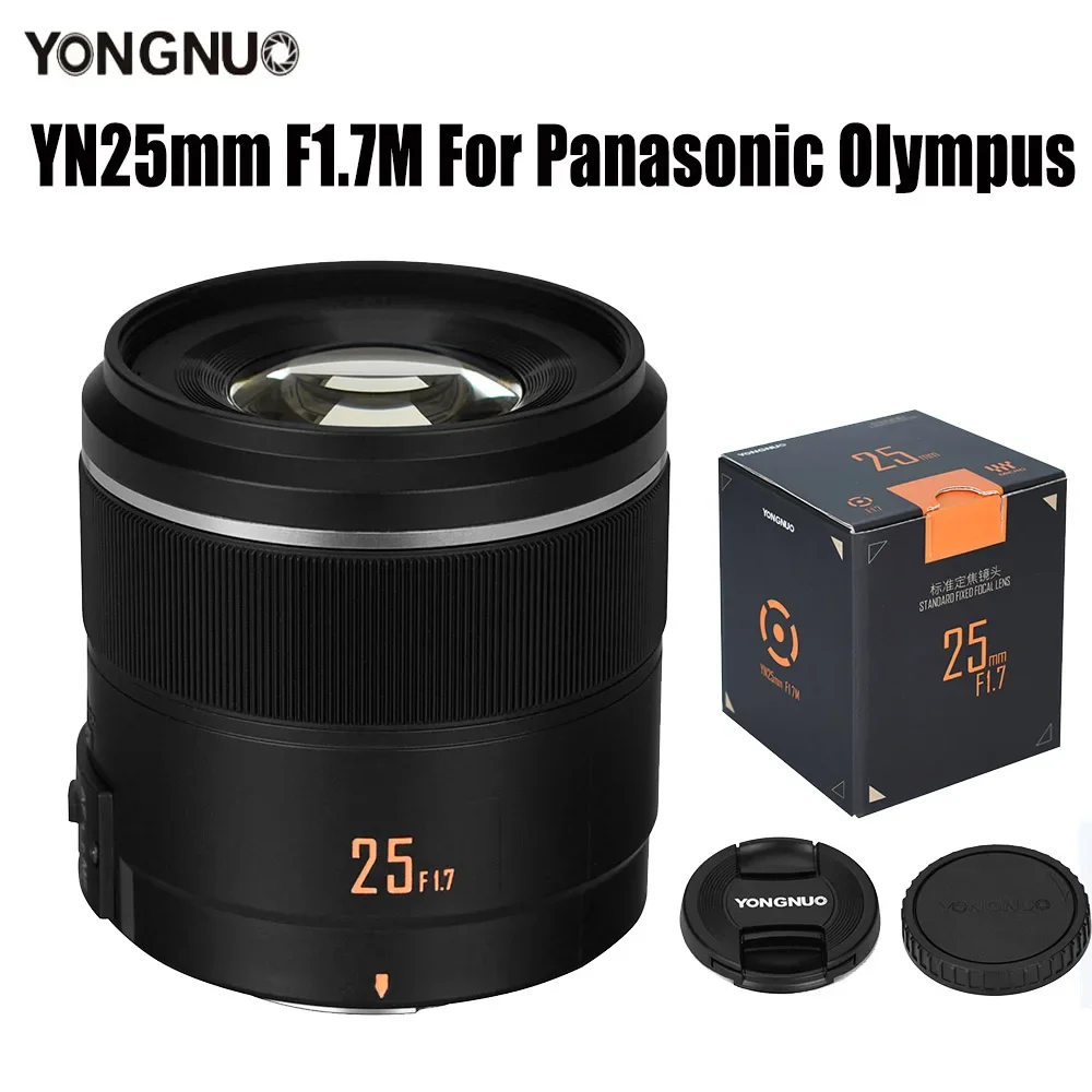 

New YONGNUO YN25mm F1.7M Lens Large Aperture AF/MF Standard Prime Camera Lens for Micro M4/3 Mount Panasonic Olympus G95 GF9 GX9