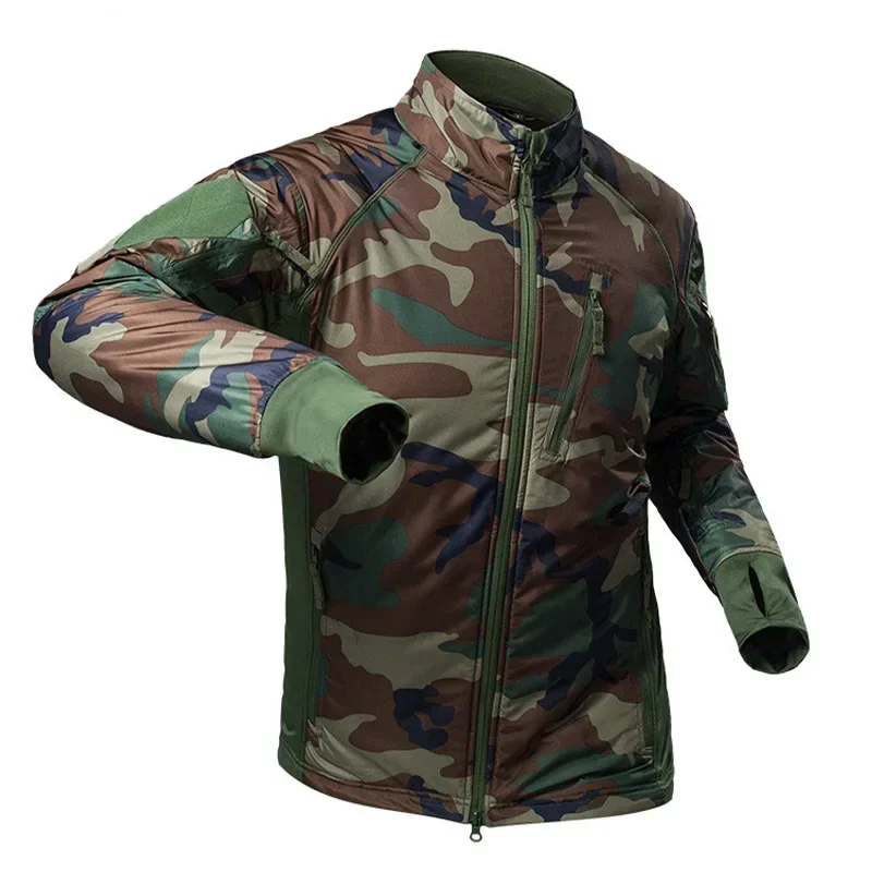 2024 New Men's Tactical Cotton Shirt Waterproof Padded Ultralight Camouflage Tactical Jacket Outdoor Mountaineering Ski Jacket