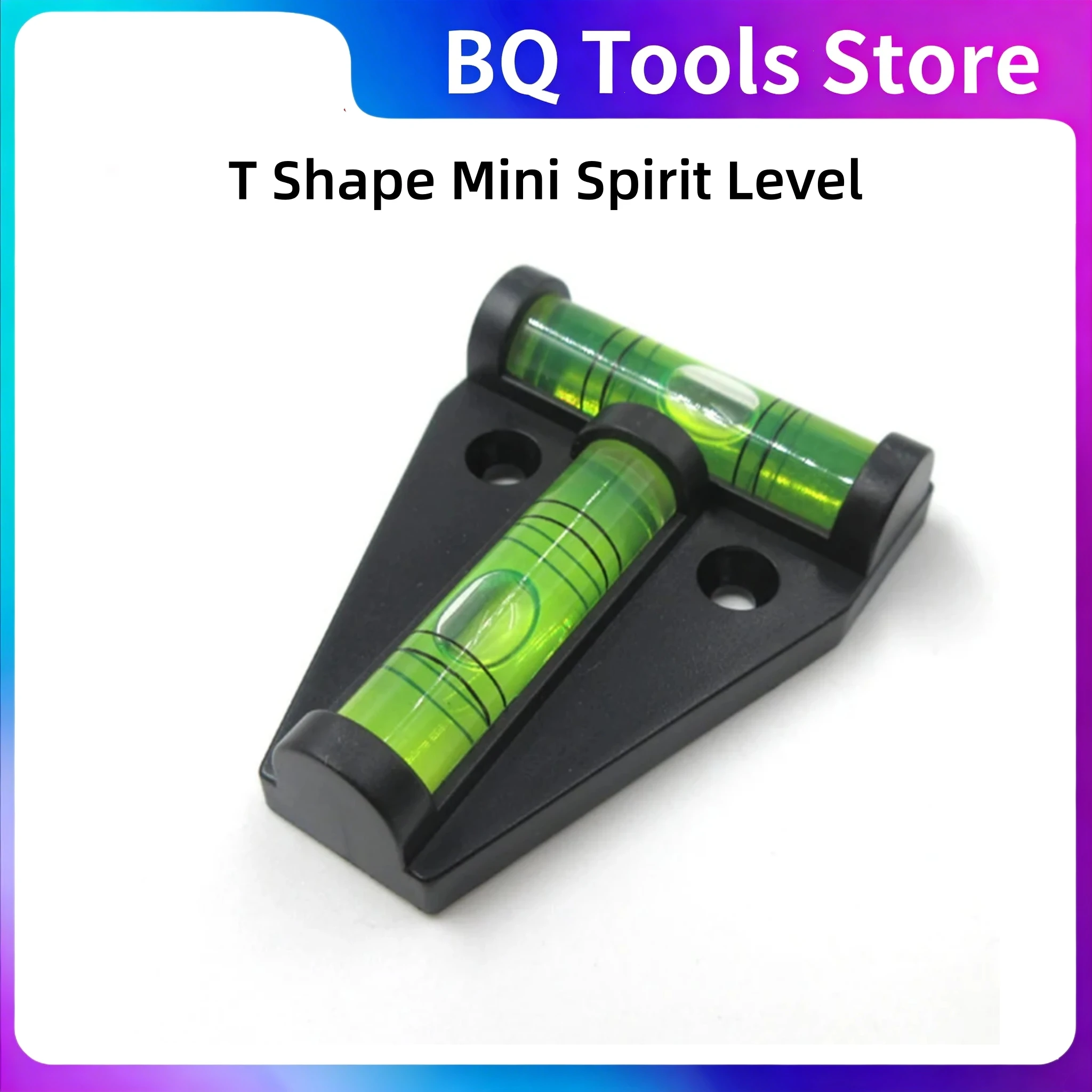 Mini nível de espírito de 2 vias em forma de t, ferramentas de medição horizontal de bolha, mini nível de espírito 44*58*13mm