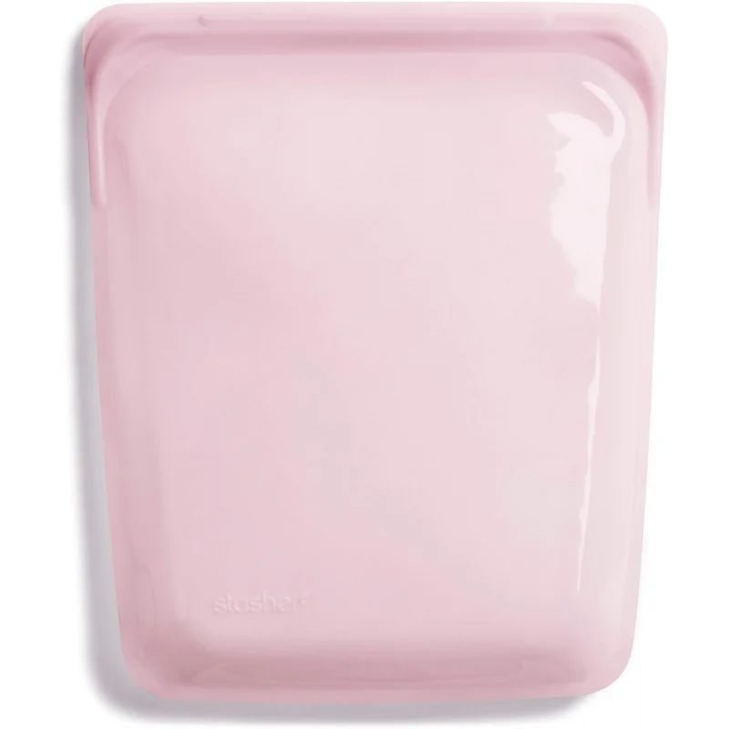 Platinum Silicone Food Grade Reusable Storage Bag, Rose Quartz (1/2 Gallon) | Reduce Single-Use Plastic | Cook, Store, Sous Vide