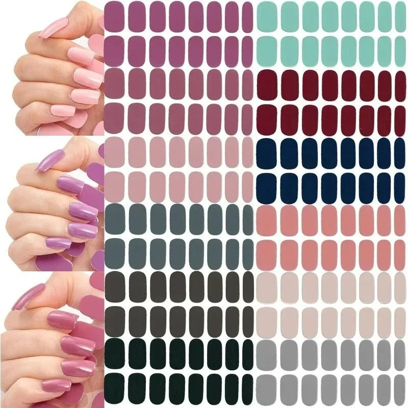 New for Women Girls Nail Stickers 12Sheets X 16 Pieces Full Wraps Nail Polish Strips, Self-Adhesive Gel Nail Art Decals