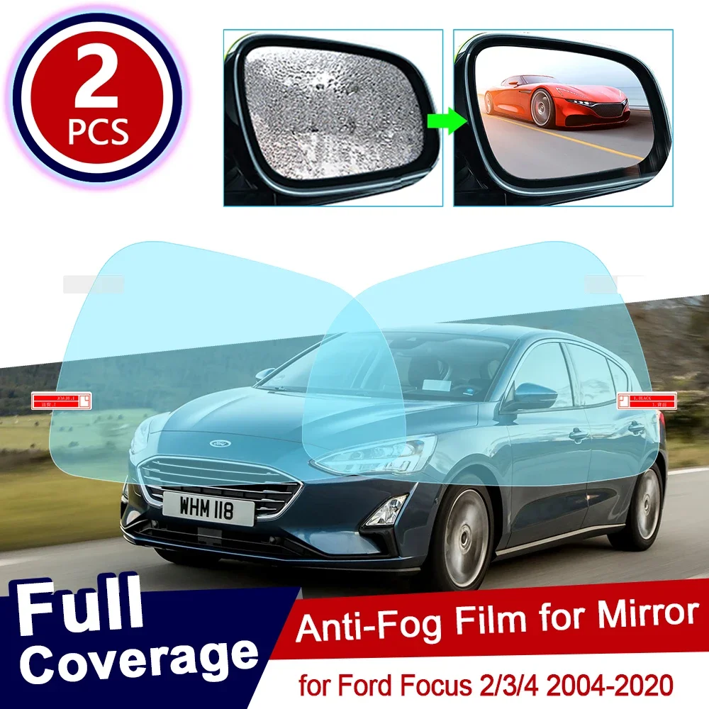 for Ford Focus 2 3 4 2004~2019 Full Cover Anti Fog Film Rearview Mirror Accessories MK2 MK3 MK4 2008 2012 2014 2016 2018 2019 ST