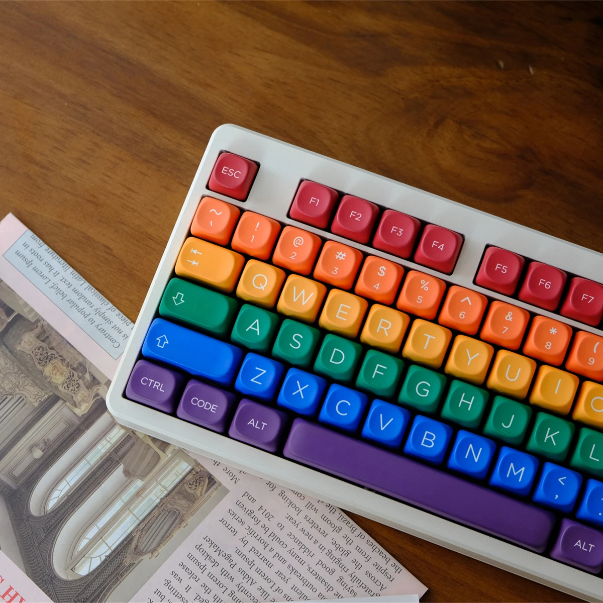 ECHOME Rainbow Candy Theme Keycap 126key Set PBT Dye-sublimation Custom Keyboard Cap MOA Profile Key Cap for Mechanical Keyboard