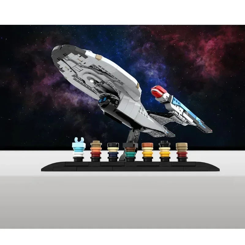 USS Enterprise Aircraft Carrier MOC-178594 Spaceship NCC-1701-F 1054pcs Mechanical Building Block Toy Model Christmas Gift