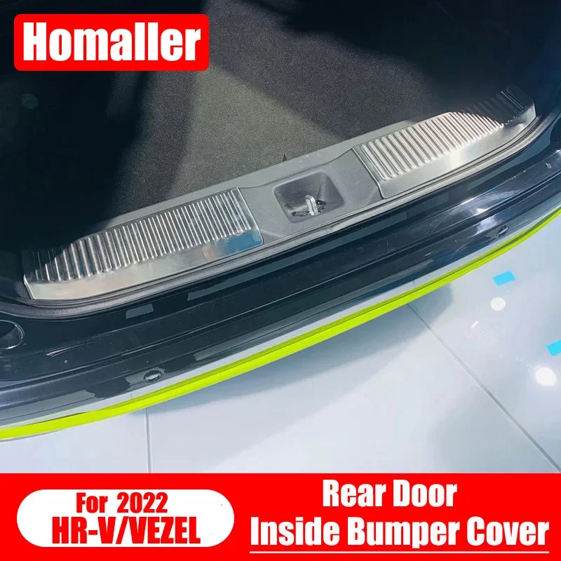 

For Honda HRV HR-V VEZEL 2021 2022 20023 Rear Bumper Door Sill Plate Protector Parts Stainless Steel High Quality
