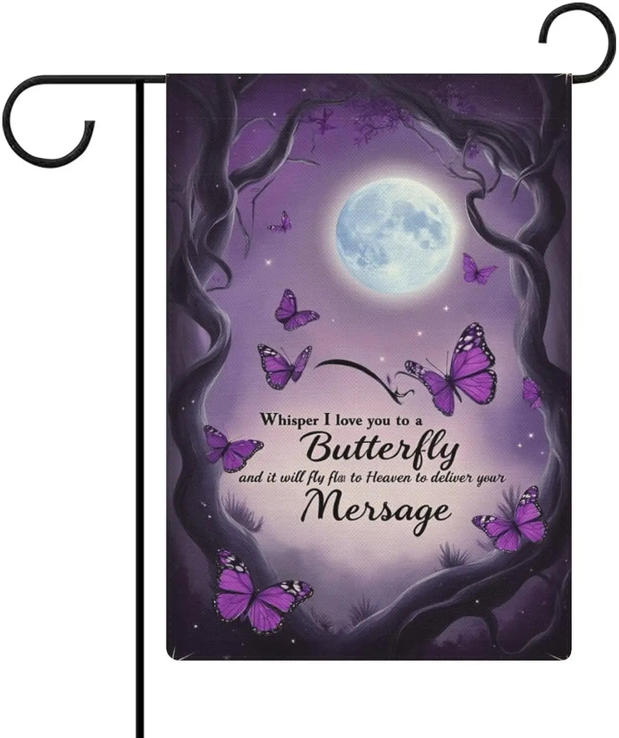 Whisper I Love You to A Butterfly And It Will Fly to Heaven with Your Message Garden Flag 12 X 18 Inches, All-Season, Small  IIC