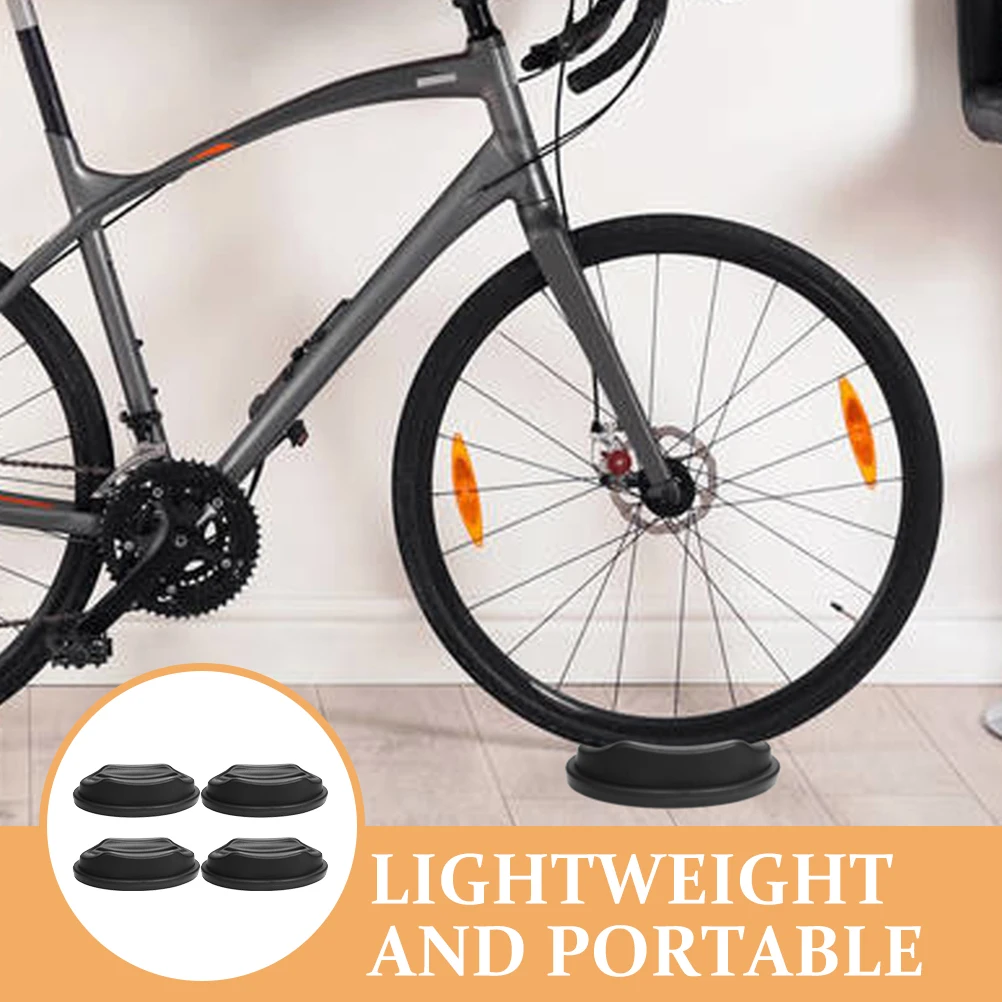 

4 Pcs Bike Trainer Front Wheel Block Stable Bicycle Exercise Stand Lightweight Portable for Most Bikes Cycling Training Mat