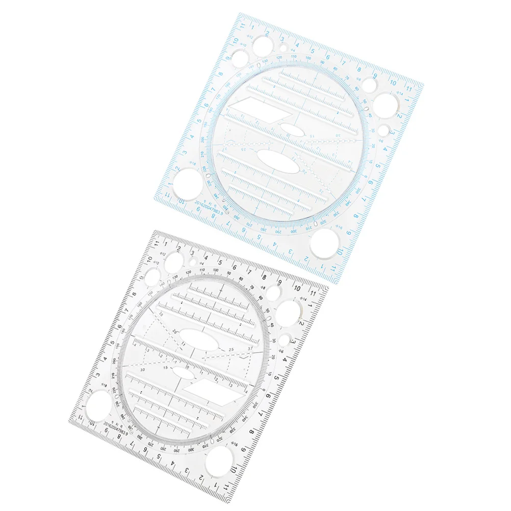 

2pcs Drawing Templates Geometry Ruler For Circle Ellipse Architectural Art Design Abs Drafting Stencil Shape Template