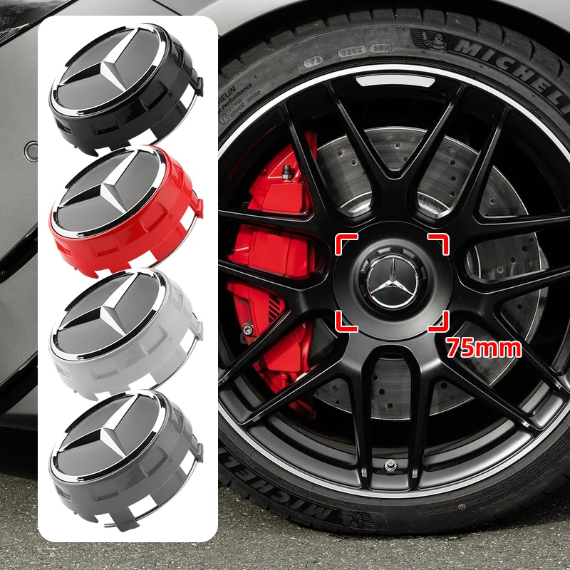 4 teile/los 75mm A0004000900 Auto radnabe Kappe Emblem abzeichen logo für Mercedes Benz AMG C43 C63 E43 E53 e63 W205 W213 Zubehör