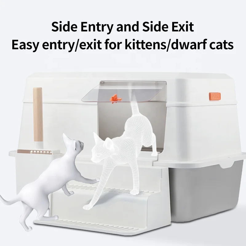 Super-Large Anti-Splash Stainless Steel Cat Litter Basin Easy Cleaning Non-Stick Feature Fat Cat Multi-Kitten Friendly Box view 4