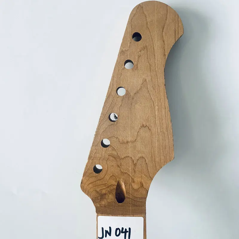 JN041 Natural Roasted Maple Tremolo Guitar Neck Semi Finishing No Frets Custom Order DIY Replace USE Right Hand