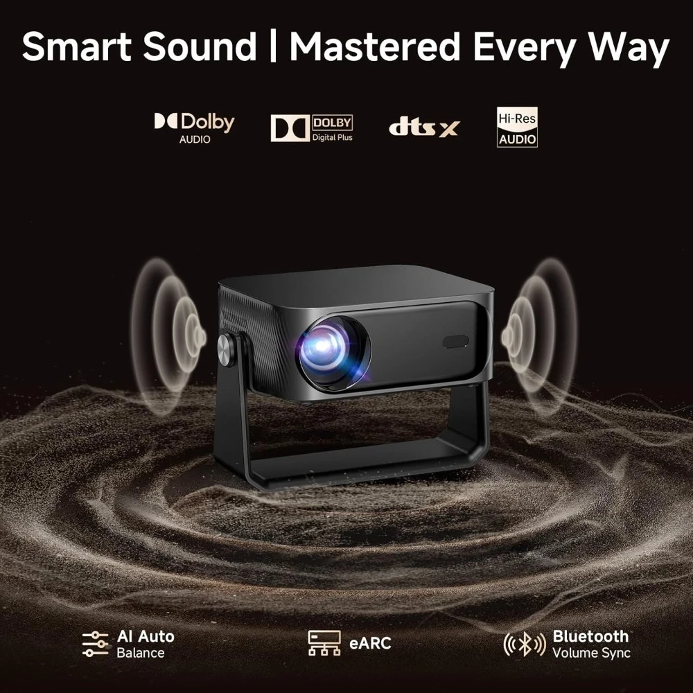 جهاز عرض ذكي خارجي بدقة 4K مع واي فاي وبلوتوث وتركيز تلقائي كيستون مدمج في التطبيقات Netflix YouTube PrimeVideo Dolby HDR10 Home #4