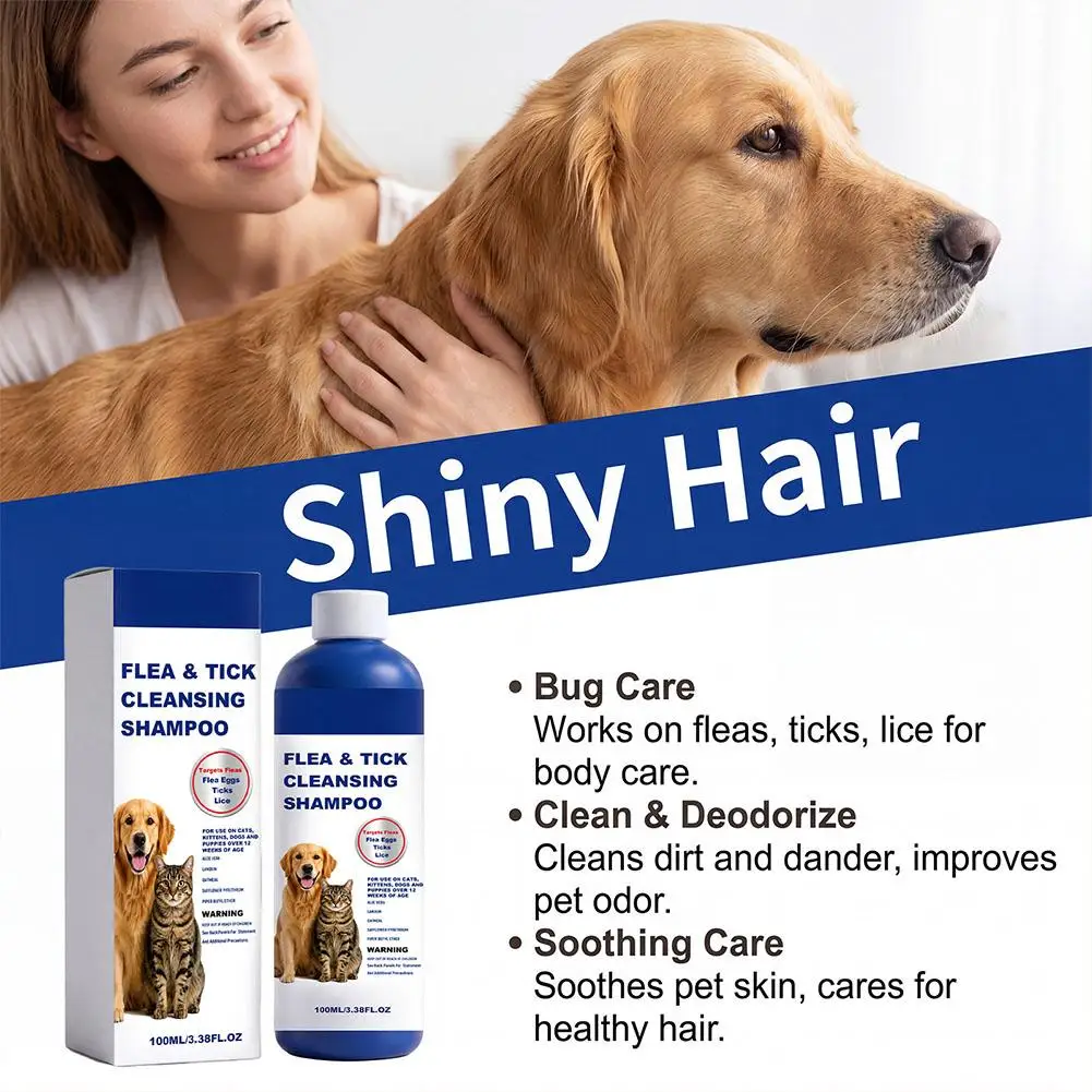 New Gentle Pet Flea Tick Lice Removal Shampoo Smooth Pet Cleaning Deworming Remover Effectively Remove Parasites From Cats Dogs view 6