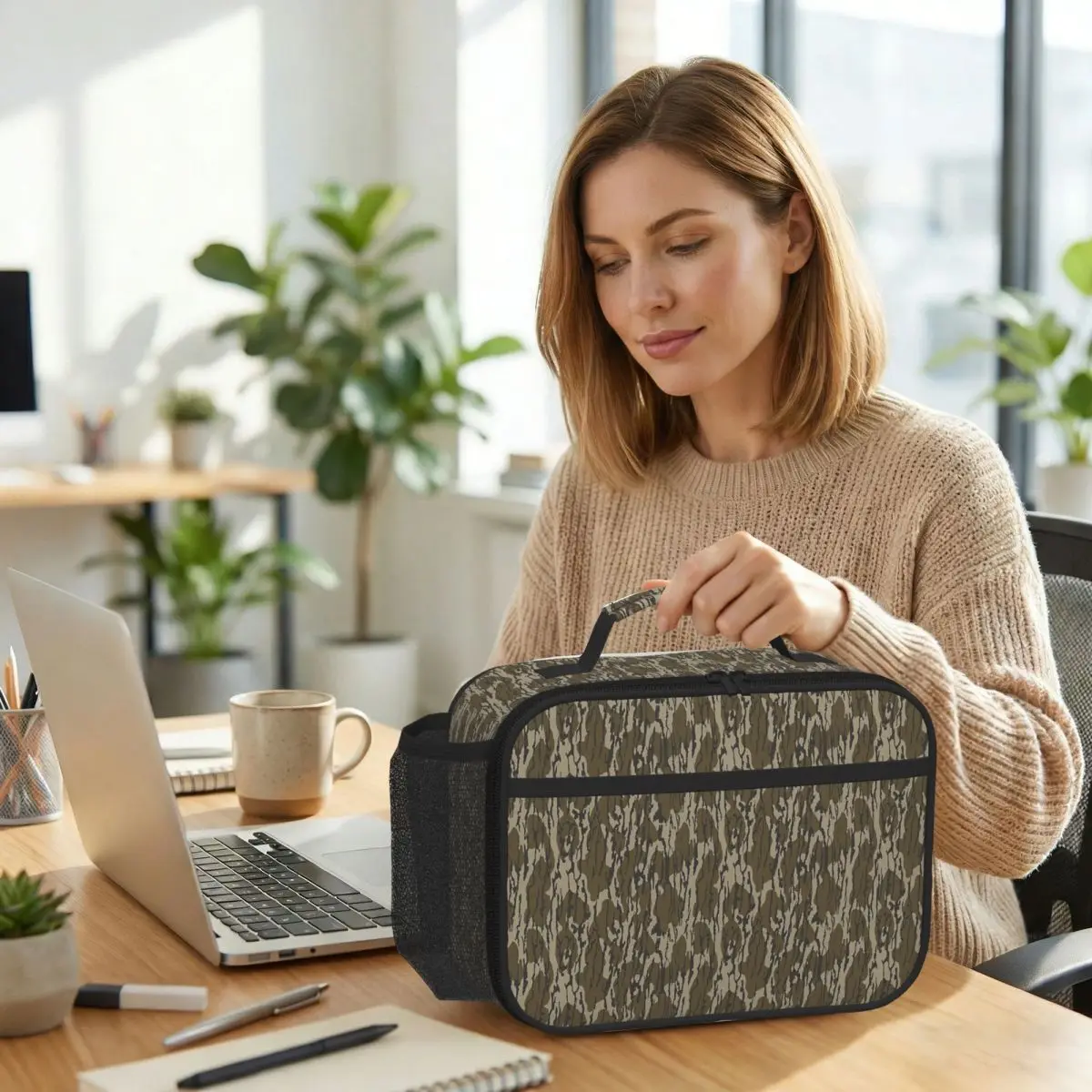 Everything Bottom Lands Camo Isolierte Lunchtasche für Damen, Büro-Kühltasche, Thermo-Lebensmittelbox, tragbare Lunchboxen, Behälter