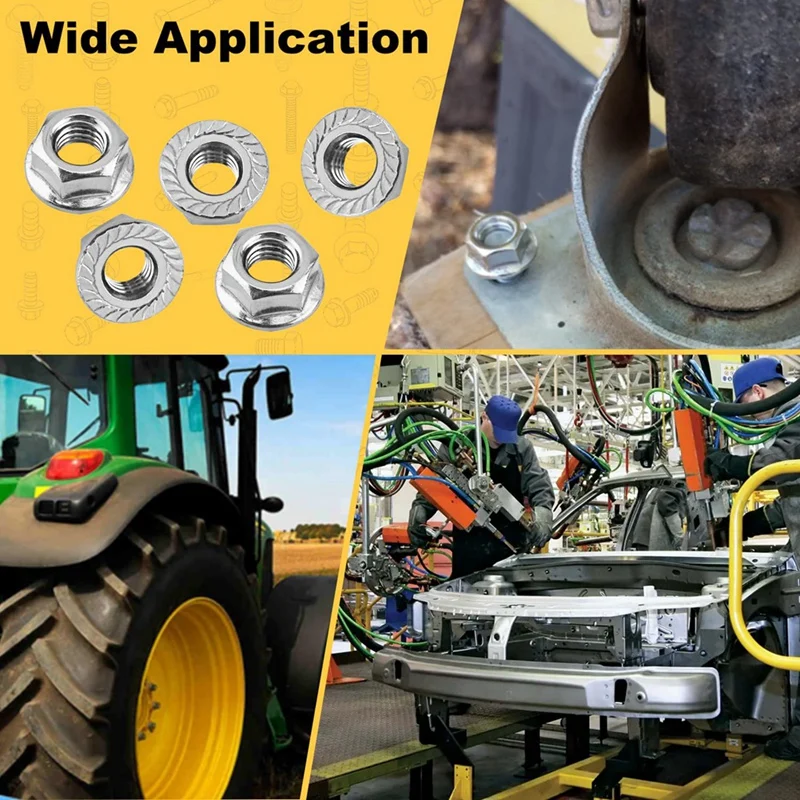 30 pacote m8 porcas de substituição porca hexágono flange serrilhada porcas sextavadas, apto para diy casa mecanismo M8-1.25Mm