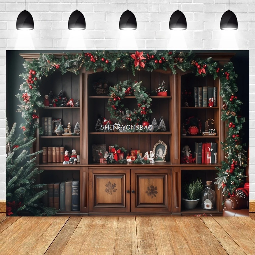 Christmas Toys Gifts Cabinet Backdrop Xmas Party Kids Family Portrait Photography Background Decor Photostudio Photobooth Props