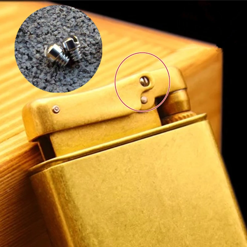 For HONEST Promise Retro Kerosene Oil Lighter Top Lid Case Link Stainless Steel Small Screw Repair Replacement Parts 2pcs Screws
