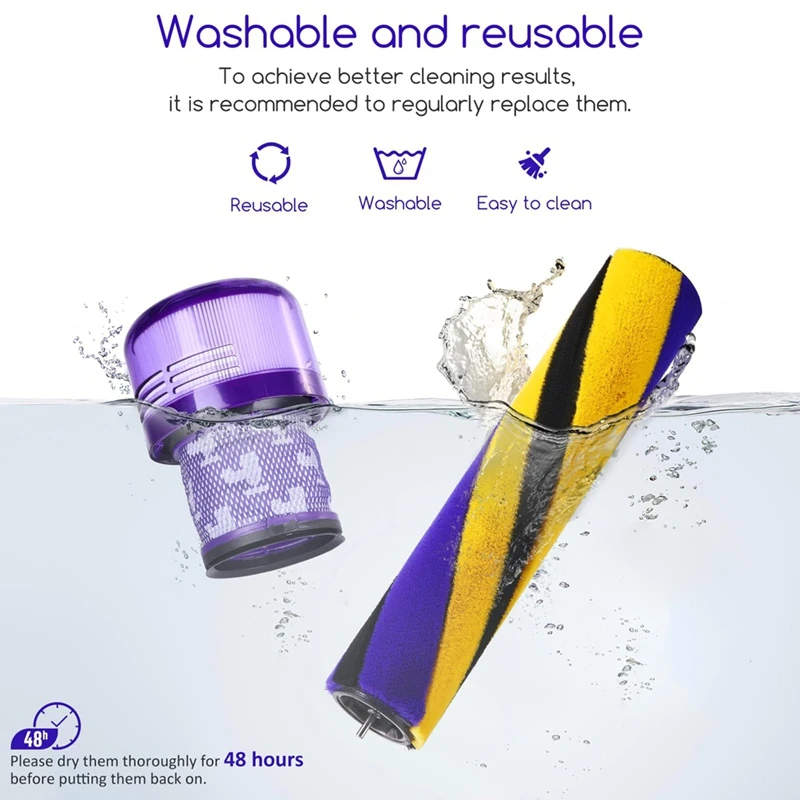 Замена планки роликовой щетки JDZD-Soft для ручного пылесоса Dyson V15 Detect, номер детали 971634 -01