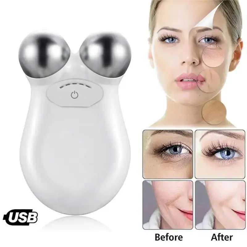 EMS Face Firming Slimming Skin Care Tools Face Lift Microcurrent Facial Massager Roller Anti Wrinkles Skin Tightening Machine 