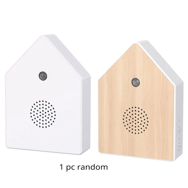 J1UL1N Wall-Mounted Bird Chirping Box In Natural Wood, Motion Sensor Activated Wooden Sound Box For Home For Relaxation