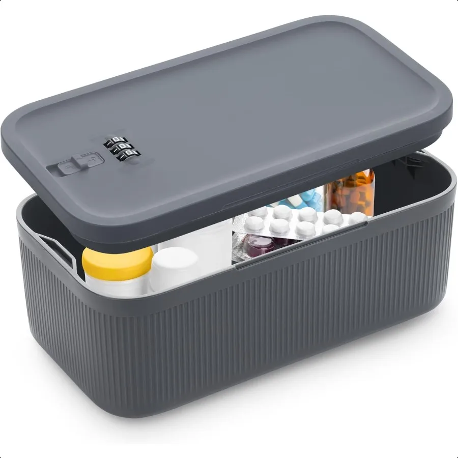 Abschließbare Aufbewahrungsbox, kleine Schließbox mit Kombinationscode für Telefon, Medizin, sicheres Essen, Zuhause, Kühlschrank, Büro, persönliche Gegenstände