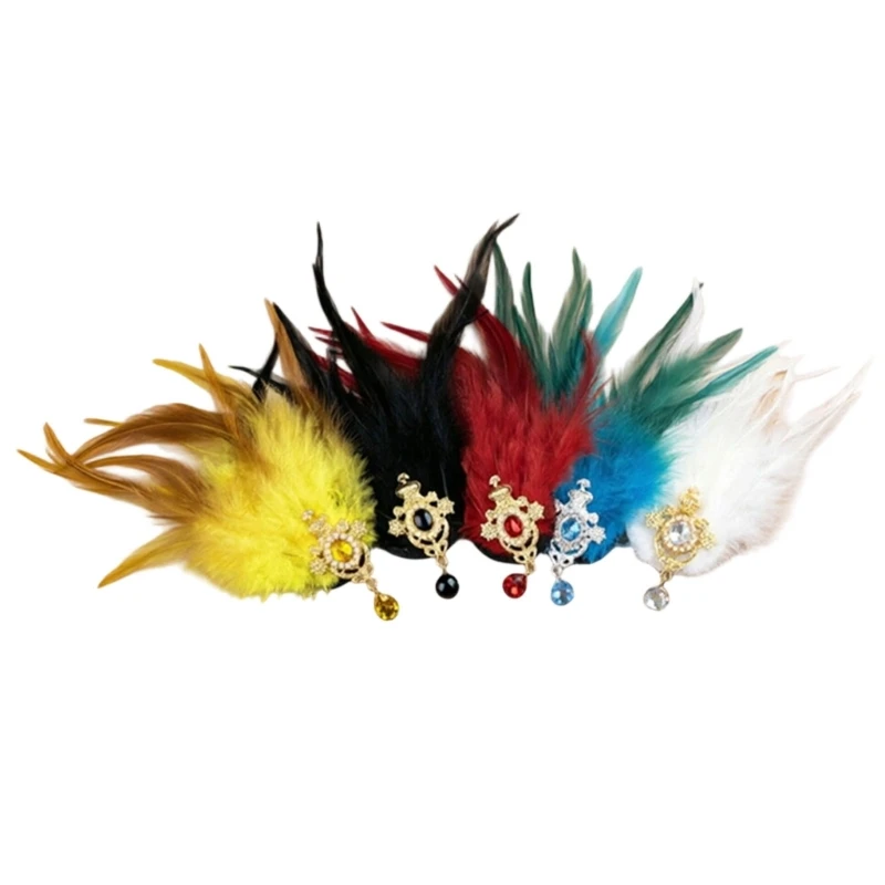 Bohemian Barrette with Ornate Focal Setting, Crystal Embellishments, and Teardrop-Shaped Accent for Hair Styling Y08E