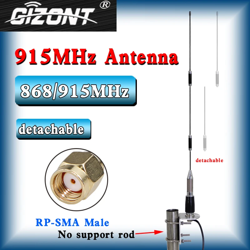 LoRa 스테인리스강 고이득 안테나, 장거리 안테나, 923MHz RP SMA 수 헬륨 광부 안테나, 야외 옴니 안테나, 868MHz, 915 MHz 