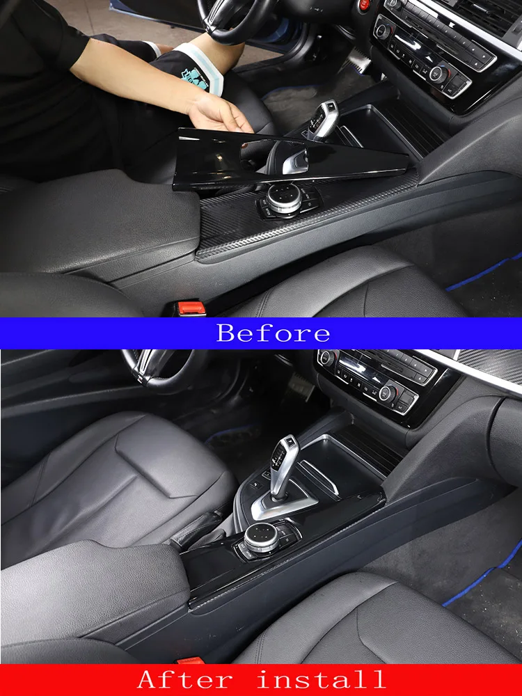 LHD & RHD ABS Matt Schwarz Auto-Multimedia-Panel-Abdeckung Zierleisten-Aufkleber für BMW 3er GT F30 F33 F34 F36 2013-2019 Auto-Zubehör – Detail 1