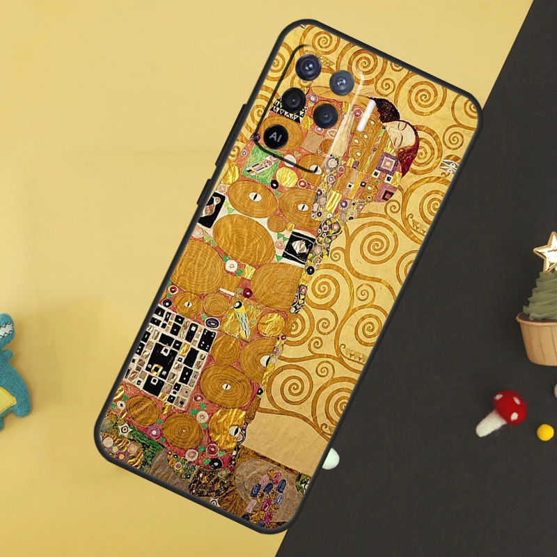 Estojo de pintura Gustav Klimt para OPPO, A78, A98, A58, A54, A74, A94, A76, A96, A5, A9, A52, A72, A77, A79, A53S, a57S, A15, A16, A17