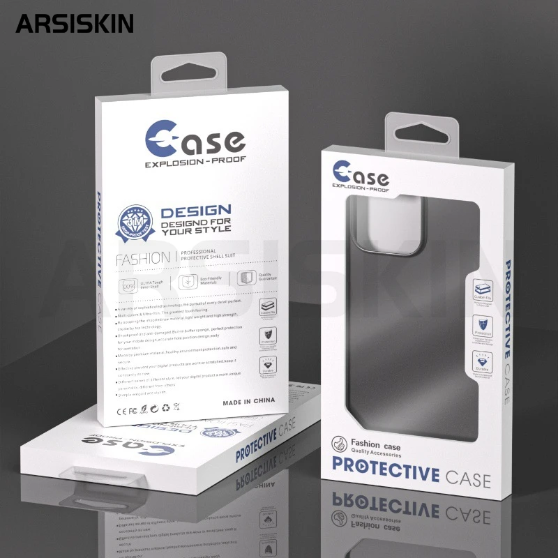 

100pcs Phone Case Packaging Box Universal White Cardboard Box For iPhone 17 16 Pro Max Case Phone Cover Box With Visible Window