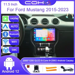 For Ford Mustang Shelby 2015-2023 Car Multimedia Player Stereo Player Radio Android 12.0 8+256G Octa Core Carplay Resolution