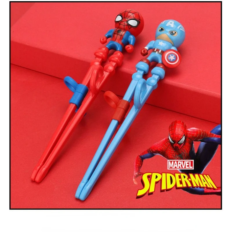 Marvel Spiderman Captain America Snow White Elsa boys and girls new creative cartoon pattern home training learning chopsticks