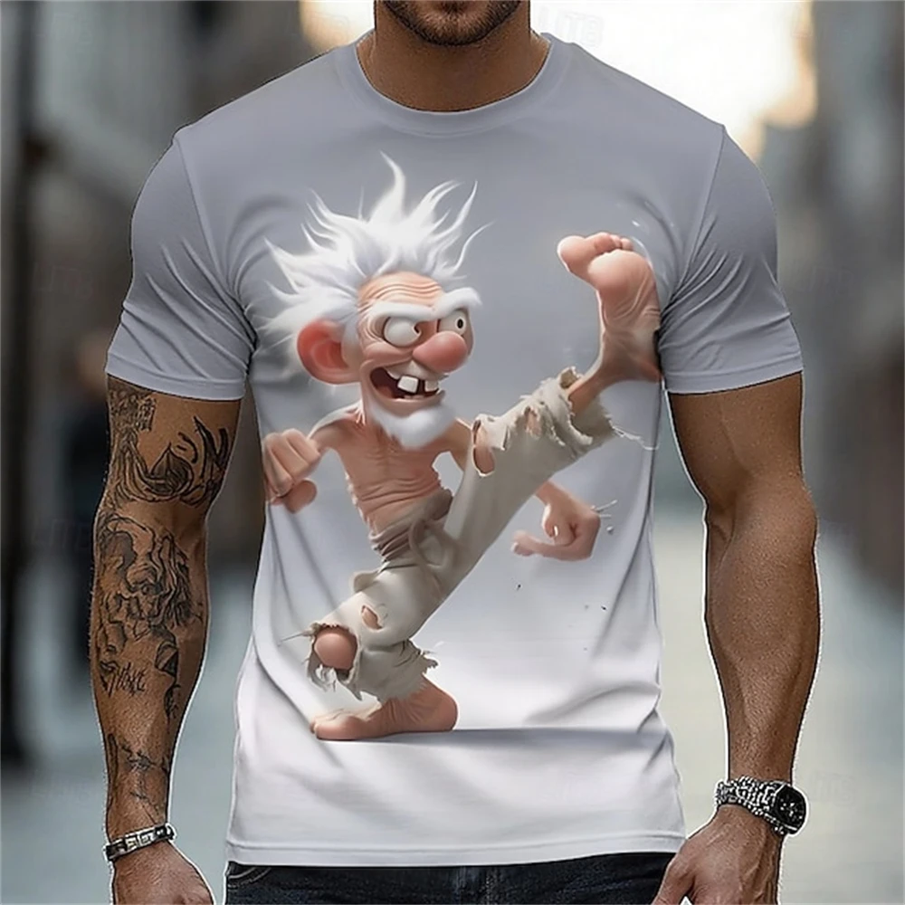 Summer Breathable Men's T Shirt Funny 3D Print Tee Casual O-neck Short Sleeve Tops Fashion Gym