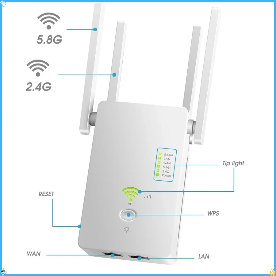 

5 ГГц беспроводной 1200 Мбит/с маршрутизатор Wi-Fi усилитель Wi-Fi повторитель 2,4G Wi-Fi удлинитель дальнего действия 5G Wi-Fi усилитель сигнала повторитель Wi-Fi