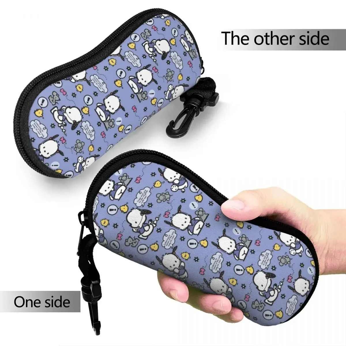 Cute Pochacco Pattern Glasses Case Unisex Lightweight Cartoon Dog Reading Storage Box Office Eye Contacts 