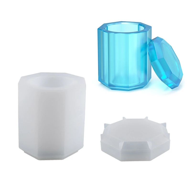 

Silicone Jar Resin Mold Bottle Silicone Resin Mold Bottle Cup Epoxy Casting Mold for DIY Jewelry Storage Jar Box