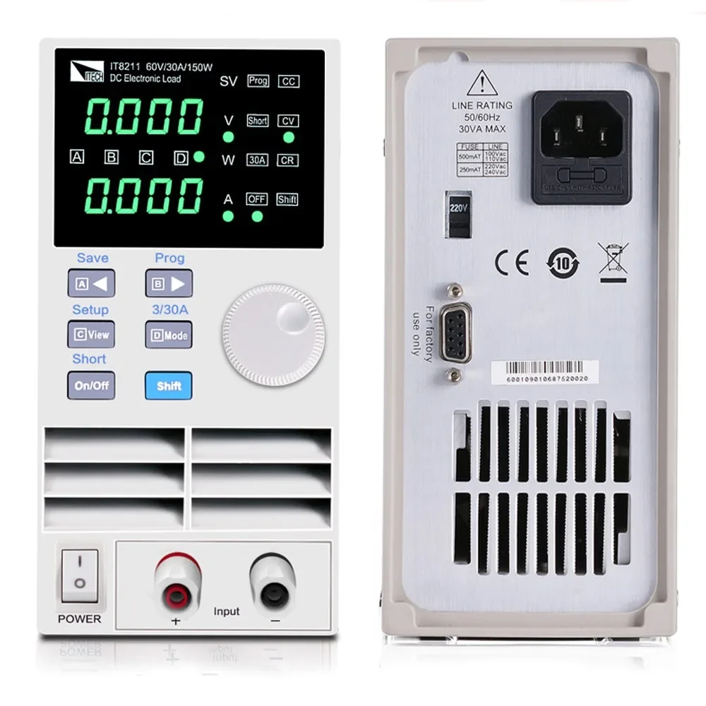 High Resolution 1mV/1mA  Digital Control DC Electronic Load 0-60V/30A/150W AC110-220V IT8211