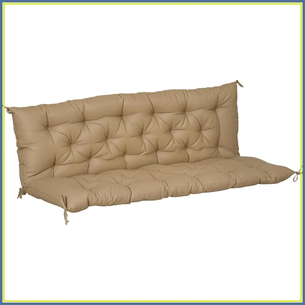 

Подушка для скамьи 59 x 38 дюймов, с тафтинговой отделкой, для уличной мебели, сменная, на 3 места, с подголовником, цвет хаки