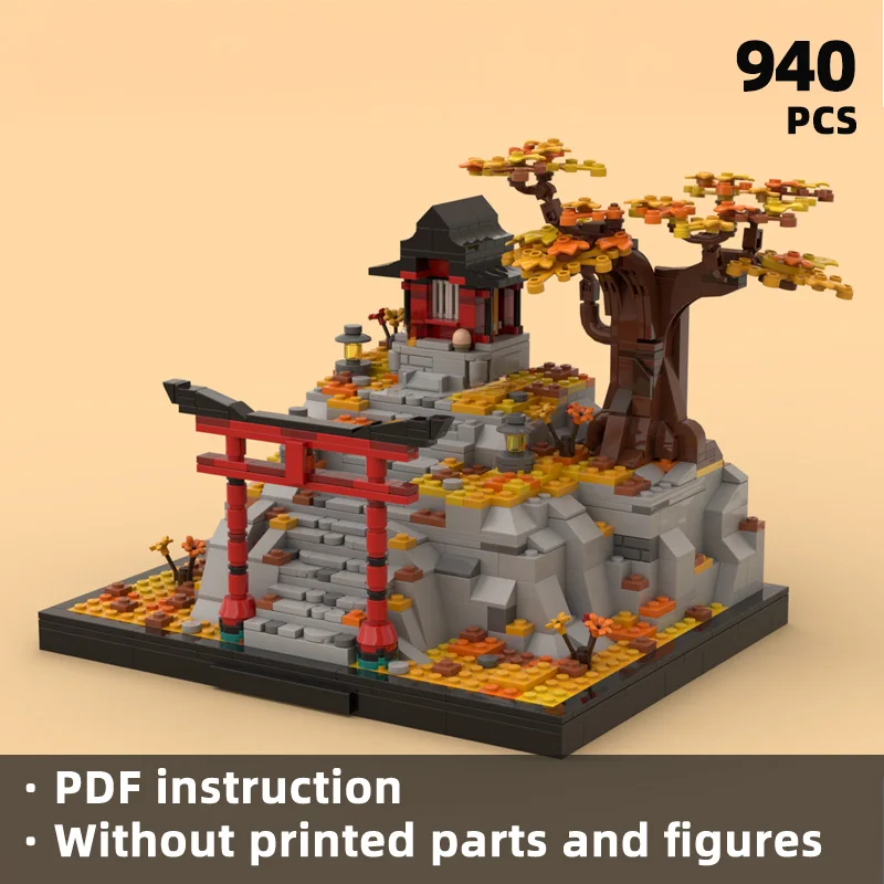 

Строительные блоки Архитектура точно воспроизводить пейзаж из красного клена и секретный уголь сезона из красного листа.