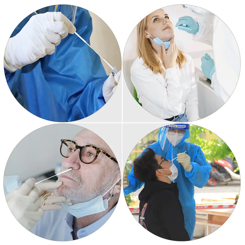 

50Pcs Nasal Swabs Multi-Function Disposable Pharynx Sampling Accessories Portable Sterile Swabs for Medical Testing