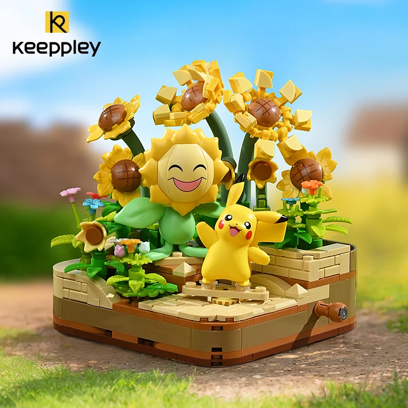 Nuevo Keeppley Pokémon-bloques de construcción de la serie Pikachu Partner, modelo de montaje de dibujos animados Original, decoración, juguetes para niños, regalo para niñas