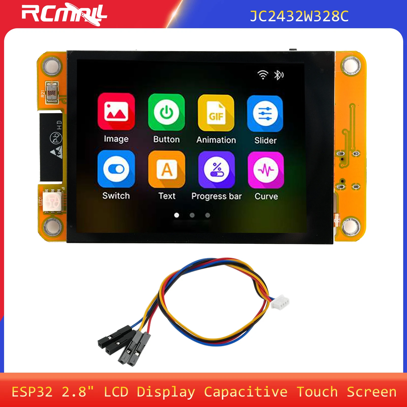 

ESP32 2,8 "TFT HMI ЖК-дисплей модуль 4M FLASH WIFI + BT емкостный сенсорный экран 240*320 Высокое разрешение ST7789 драйвер для Arduino